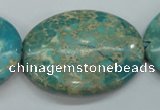 CSE101 15.5 inches 30*40mm oval dyed natural sea sediment jasper beads