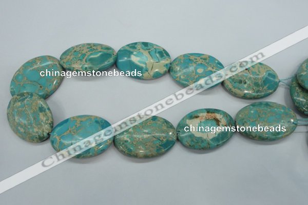 CSE101 15.5 inches 30*40mm oval dyed natural sea sediment jasper beads