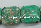 CSE108 15.5 inches 25*25mm square dyed natural sea sediment jasper beads