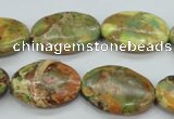 CSE125 15.5 inches 18*25mm oval dyed natural sea sediment jasper beads