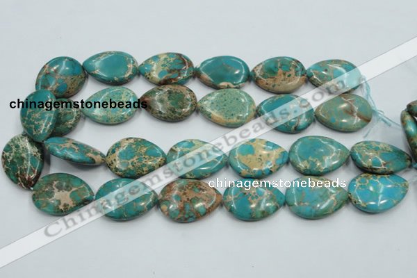 CSE14 15.5 inches 22*30mm flat teardrop natural sea sediment jasper beads