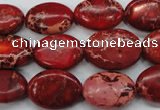 CSE182 15.5 inches 13*18mm oval dyed natural sea sediment jasper beads