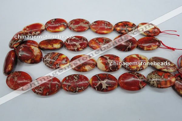 CSE204 15.5 inches 22*30mm oval dyed natural sea sediment jasper beads