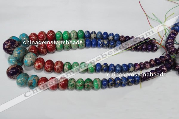CSE305 15.5 inches 7*10mm – 15*20mm rondelle dyed sea sediment jasper beads
