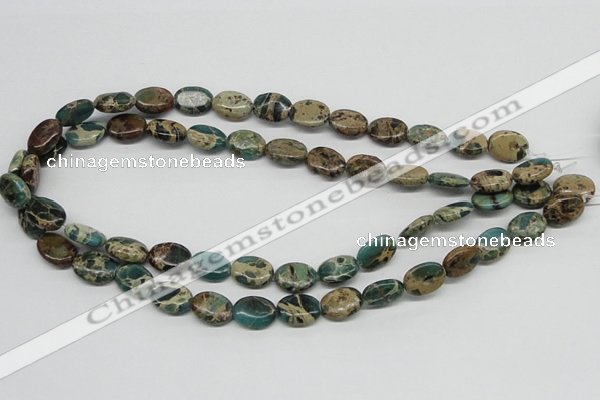 CSE5011 15.5 inches 10*14mm oval natural sea sediment jasper beads