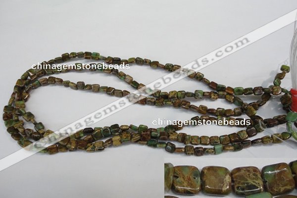 CSE5037 15.5 inches 6*6mm square natural sea sediment jasper beads