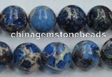 CSE51 15.5 inches 14mm round dyed natural sea sediment jasper beads