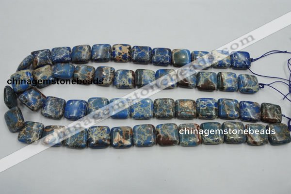 CSE53 15.5 inches 16*16mm square dyed natural sea sediment jasper beads