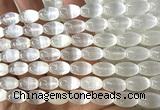 CSE635 15 inches 8*12mm rice selenite beads wholesale