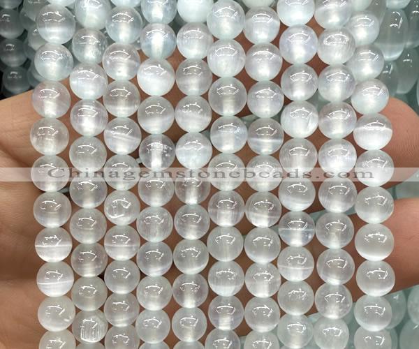 CSE640 15 inches 6mm round selenite beads wholesale
