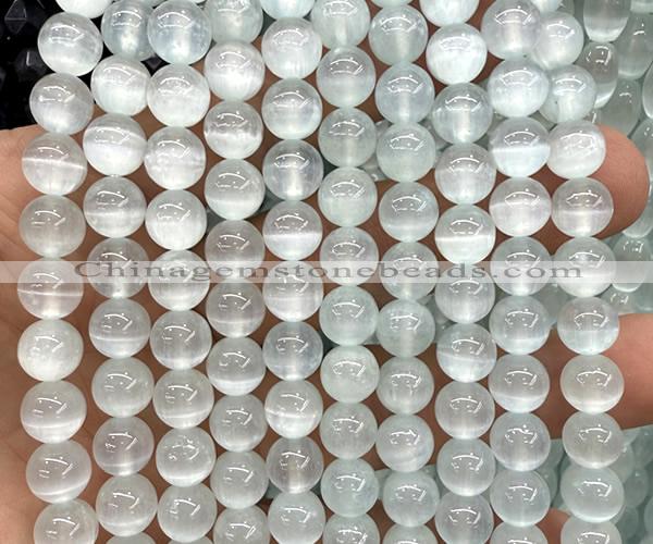 CSE641 15 inches 8mm round selenite beads wholesale