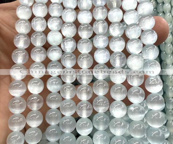 CSE651 15 inches 8mm round selenite beads wholesale