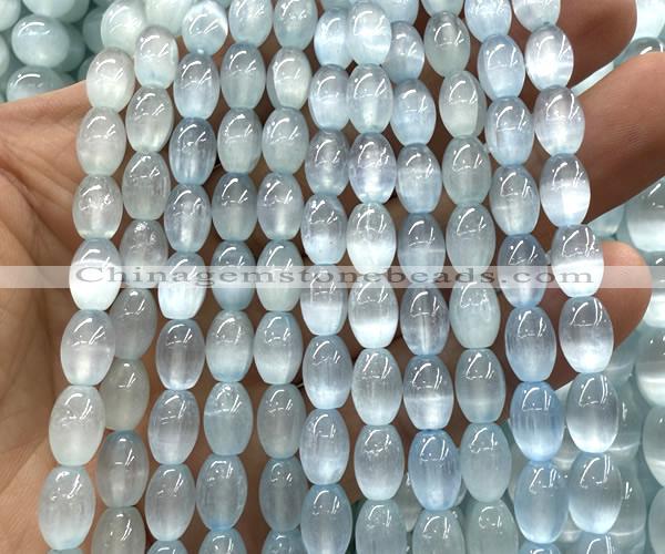 CSE654 15 inches 6*9mm rice selenite beads wholesale