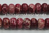 CSE66 15.5 inches 8*12mm rondelle dyed natural sea sediment jasper beads