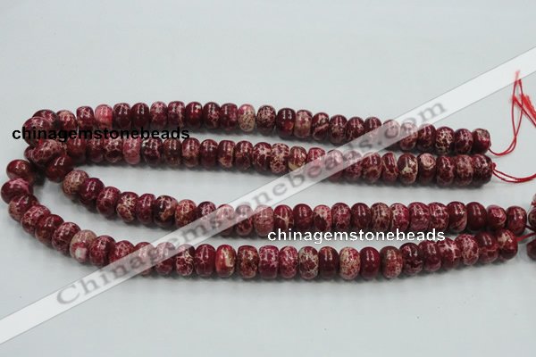 CSE66 15.5 inches 8*12mm rondelle dyed natural sea sediment jasper beads