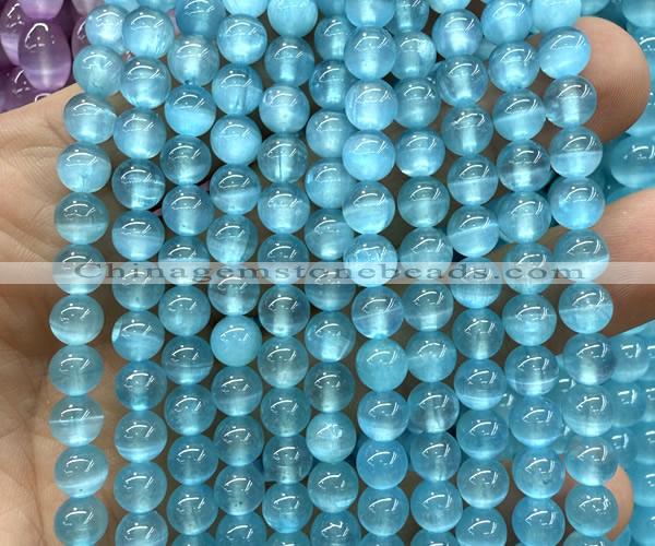 CSE660 15 inches 6mm round selenite beads wholesale