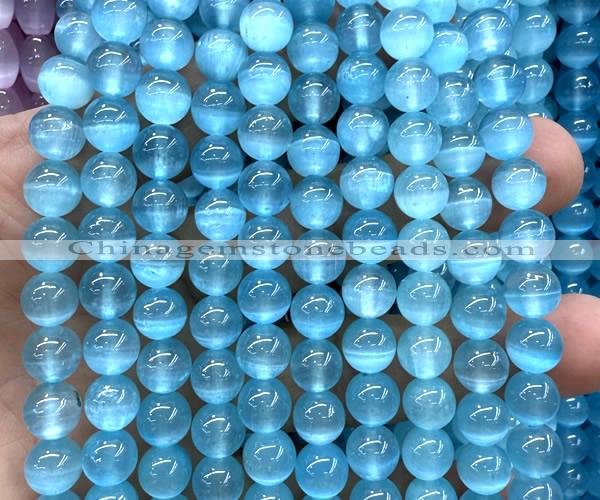 CSE661 15 inches 8mm round selenite beads wholesale