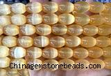 CSE736 15 inches 10*14mm rice selenite beads wholesale