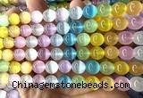CSE751 15 inches 8mm round rainbow selenite beads wholesale