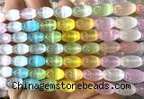 CSE755 15 inches 8*12mm rice rainbow selenite beads wholesale