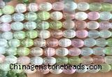 CSE764 15 inches 6*9mm rice colorful selenite beads wholesale