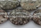 CSF04 15.5 inches 22*30mm flat teardrop shell fossil jasper beads