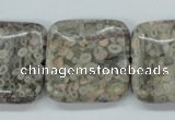 CSF07 15.5 inches 25*25mm square shell fossil jasper beads