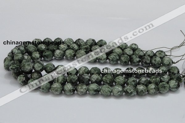 CSH09 15.5 inches 14mm faceted round natural seraphinite beads