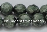 CSH10 15.5 inches 16mm faceted round natural seraphinite beads