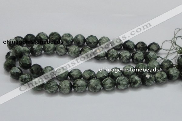 CSH10 15.5 inches 16mm faceted round natural seraphinite beads