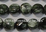 CSH120 15.5 inches 8mm flat round natural seraphinite gemstone beads