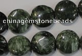 CSH124 15.5 inches 16mm flat round natural seraphinite gemstone beads