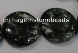 CSH127 15.5 inches 25mm flat round natural seraphinite gemstone beads