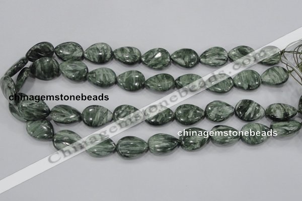 CSH51 15*20mm flat teardrop natural seraphinite gemstone beads