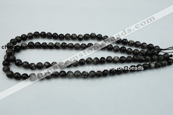 CSI01 15.5 inches 8mm round silver scale stone beads wholesale