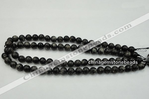 CSI02 15.5 inches 10mm round silver scale stone beads wholesale