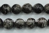 CSI03 15.5 inches 12mm round silver scale stone beads wholesale