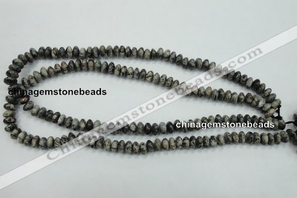 CSI04 15.5 inches 4*8mm rondelle silver scale stone beads wholesale