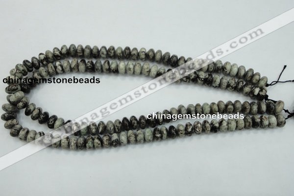 CSI05 15.5 inches 5*10mm rondelle silver scale stone beads wholesale