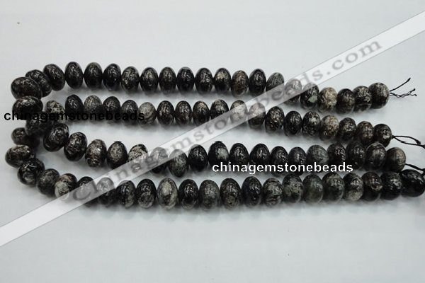 CSI06 15.5 inches 10*14mm rondelle silver scale stone beads wholesale