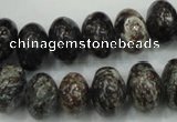 CSI07 15.5 inches 10*15mm rondelle silver scale stone beads wholesale