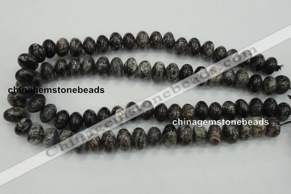 CSI07 15.5 inches 10*15mm rondelle silver scale stone beads wholesale