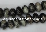 CSI08 15.5 inches 8*12mm rondelle silver scale stone beads wholesale