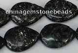 CSI106 15.5 inches 18*25mm flat teardrop silver scale stone beads