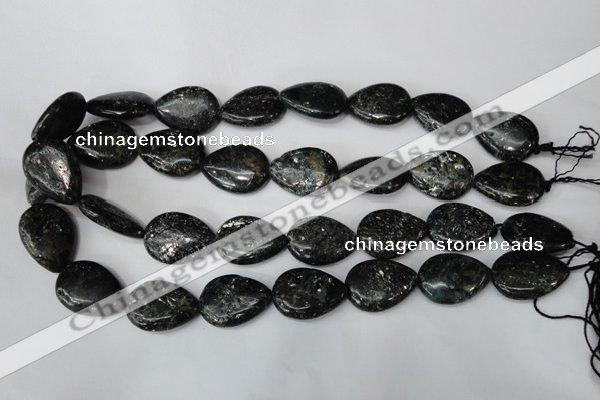 CSI106 15.5 inches 18*25mm flat teardrop silver scale stone beads