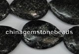 CSI107 15.5 inches 22*30mm flat teardrop silver scale stone beads