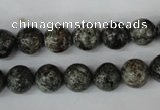 CSI12 15.5 inches 8mm round silver scale stone beads wholesale