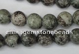 CSI15 15.5 inches 12mm round silver scale stone beads wholesale