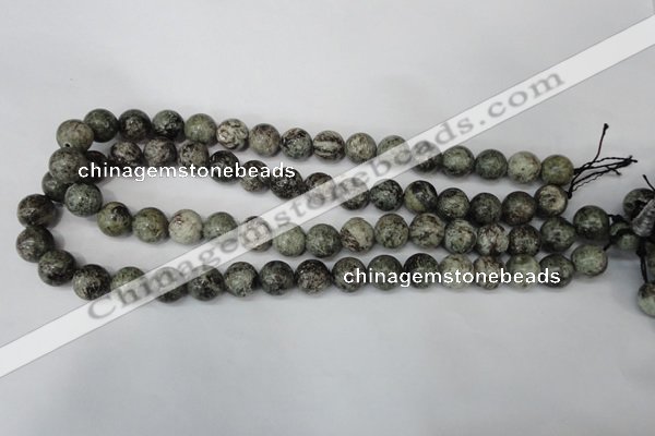 CSI15 15.5 inches 12mm round silver scale stone beads wholesale