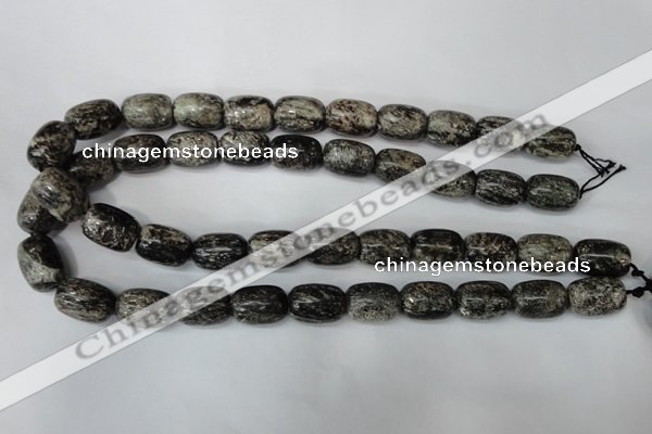 CSI22 15.5 inches 13*18mm drum silver scale stone beads wholesale